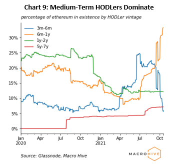 chart 9: medium-term HODLers dominate